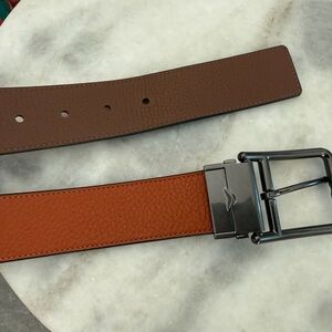 Coach Harness Buckle Reversible Leather Belt Two-Pack | 44 Black Brown